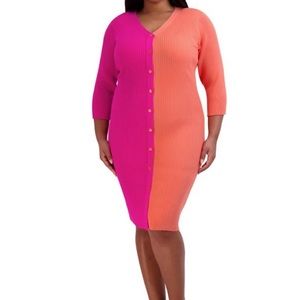 BCBG Paris Women's Ribbed Sweater Dress